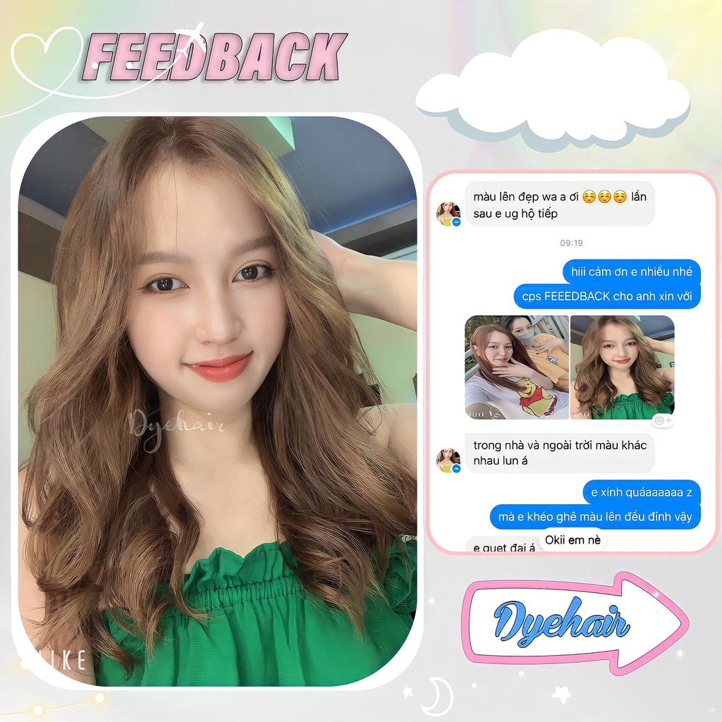 Thuốc nhuộm tóc, thuốc nhuộm tóc màu NÂU TÂY LẠNH, DYE HAIR, tặng kèm oxy trợ dưỡng và bao tay