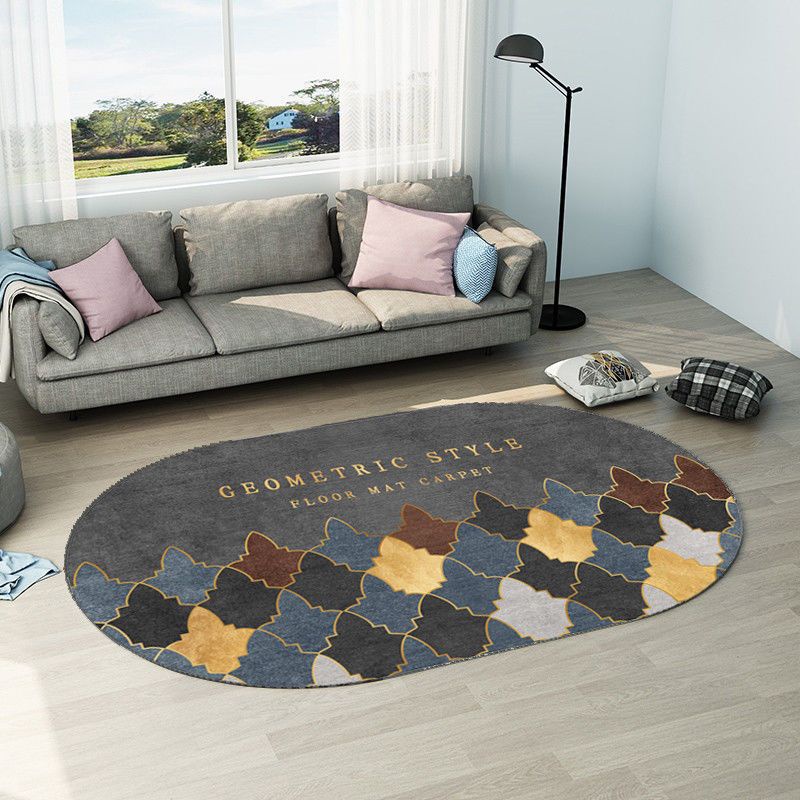 Thảm Trải Sàn Hình Oval Phong Cách Bắc Âu Hiện Đại Đơn Giản Sang Trọng