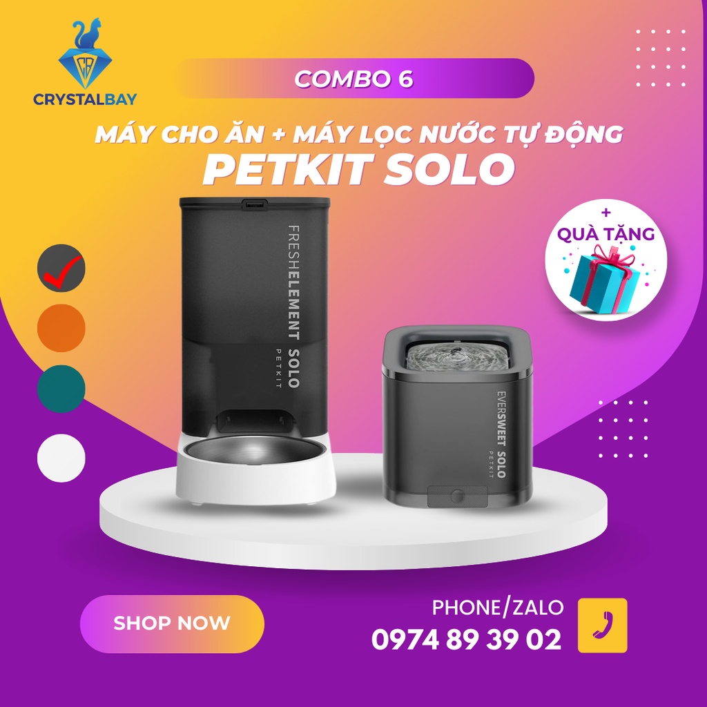 Combo máy cho ăn tự động và máy lọc nước tự động PETKIT cho mèo chó thú cưng