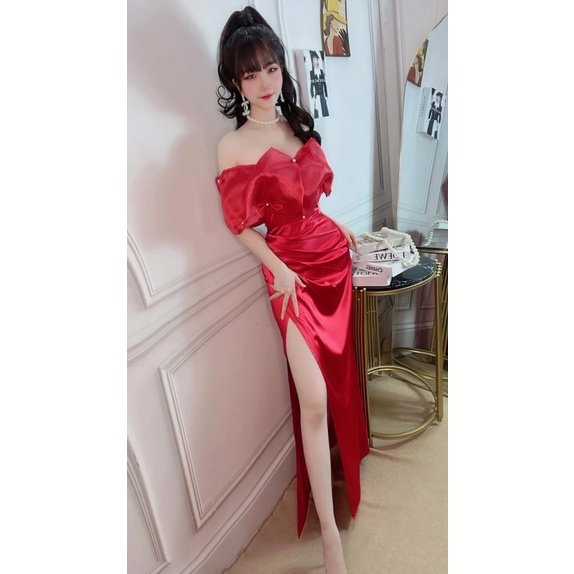 CHIẾC ĐẦM ĐẬM CHẤT SEXY ĐÂY CHỊ EM ƠI | ĐẦM PHI TRỄ VAI DÁNG DÀI XẺ NGỰC PHỒNG CỰC SEXY UP SHOP HHP