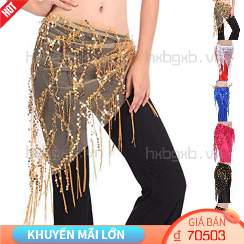 Khăn Choàng Lưới Nylon Màu Xanh Dương Dùng Múa Bụng Sành Điệu Cho Nữ [hxbgxb]