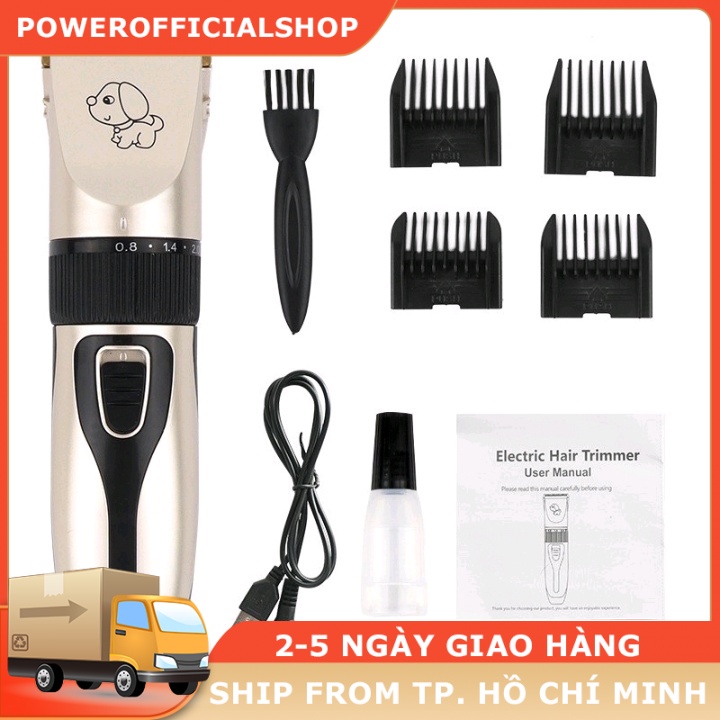 Tông đơ cạo cắt lông cho chó mèo Hàng Full Box - Kèm 8 phụ kiện