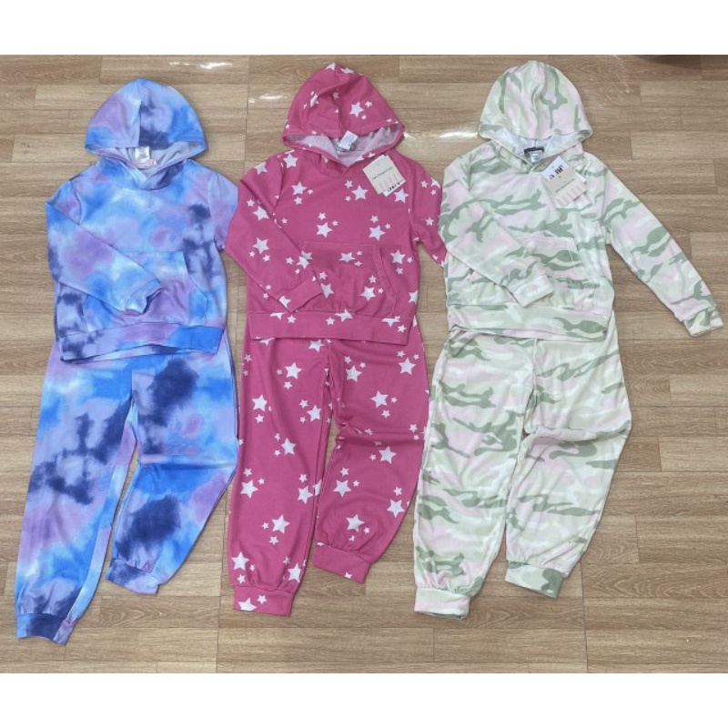 Xuất Xịn-Set Bộ Nỉ Nhung Hoodie-Jogger Bé Gái