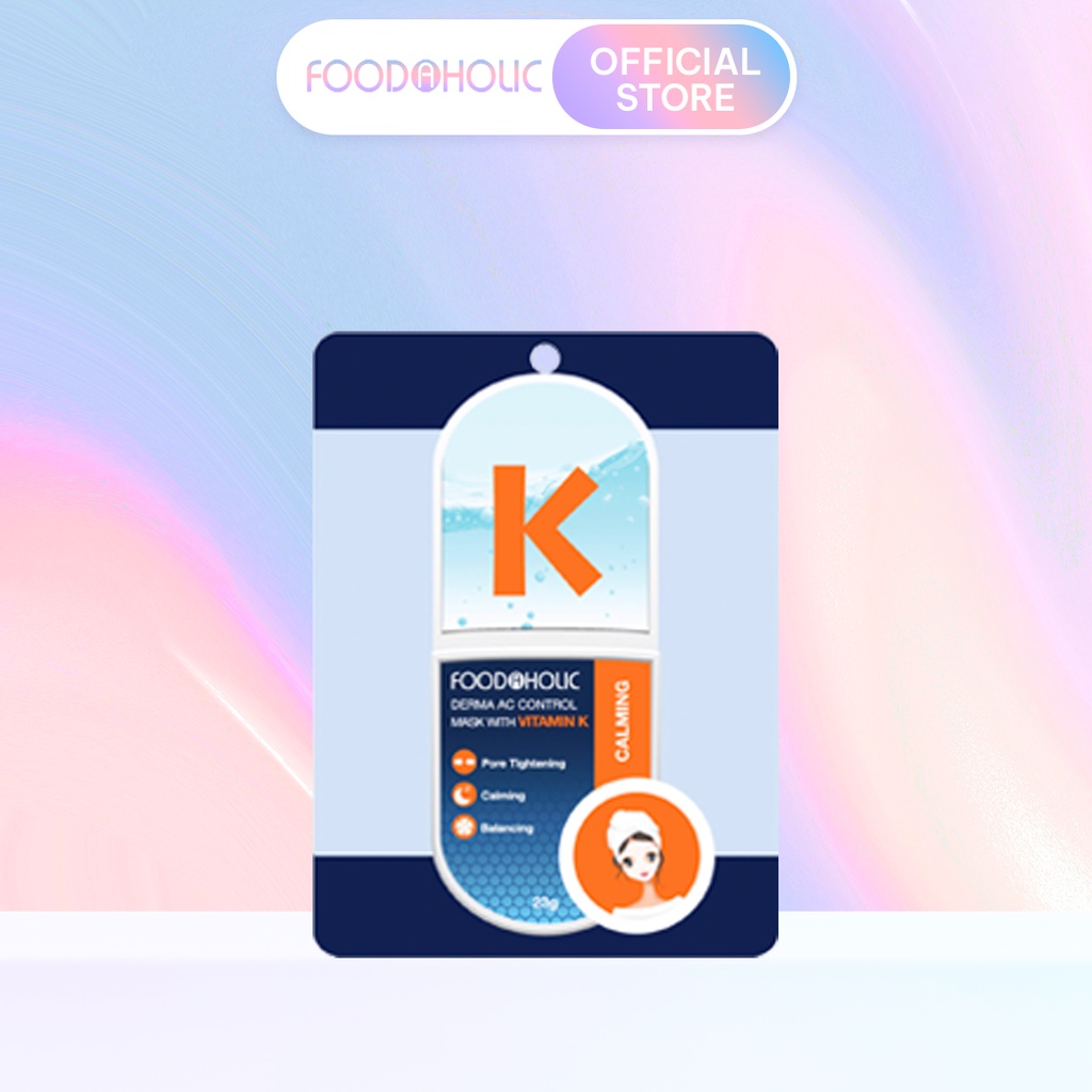 Mặt nạ tinh chất Vitamin K tái tạo da Foodaholic Derma AC Control Mask With Vitamin K 23g