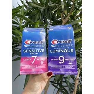 Date 2025- miếng dán trắng răng Crest 3D Whitestrips Luminous
