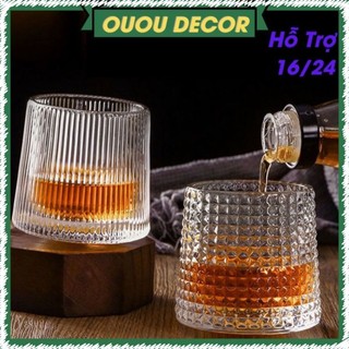 Ly thủy tinh tinh tế đế lồi xoay tròn mới lạ cốc thủy tinh chịu nhiệt phong cách độc đáo