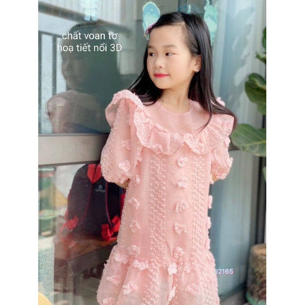 ĐẦM ĐI TIỆC VÁY VOAN TƠ CÔNG CHÚA DỄ THƯƠNG HAIVANCO bé gái 10 đến 40 kg mềm mại và thoáng mát đi học đi chơi đều đẹp