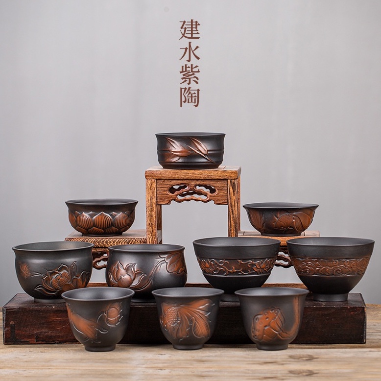 💎 SIÊU SALE 💎7 Mẫu Chén Trà Thủ Công Kiến Thủy Tử Đào Siêu VIP