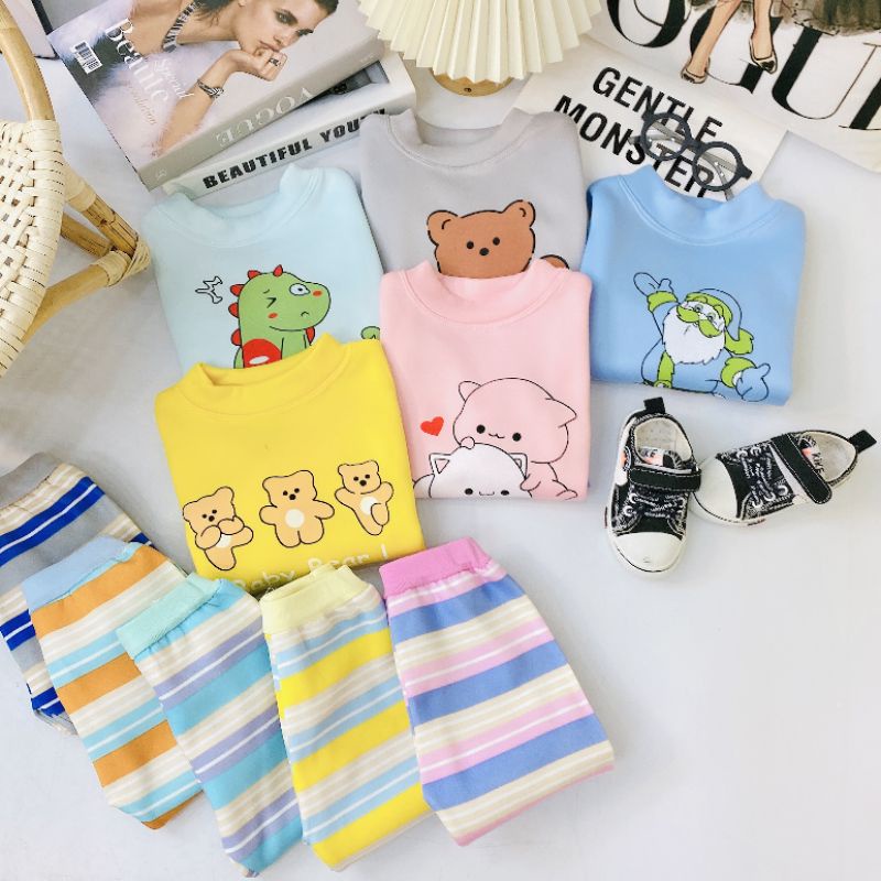 Bộ Dài Tay nỉ Bông cho bé