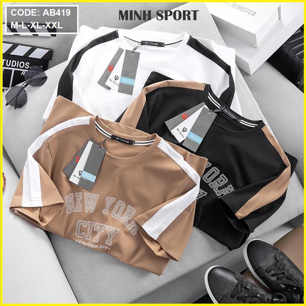 Áo Thun Nam Cổ Tròn Vải Cotton 100% In Chữ Nổi Bật Cao Cấp, Vải Mềm Mịn, Mặc Mát mã AO.69