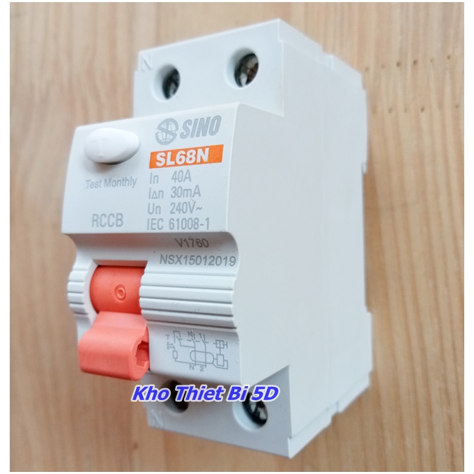 Aptomat - Cầ dao chống giật SINO - 2P 40A/30mA 240V Chính hãng