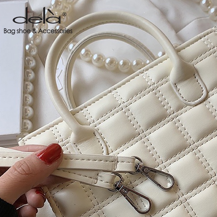 Dela Túi Đeo Chéo Mini Hình Vuông Đính Ngọc Trai Thời Trang Mùa Hè 2023 Cho Nữ