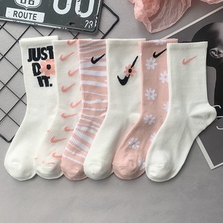 Tất vớ nike cao cổ unisex [ mẫu mới 2022 ] Chất Liệu Cotton Họa Tiết Hoa Anh Đào