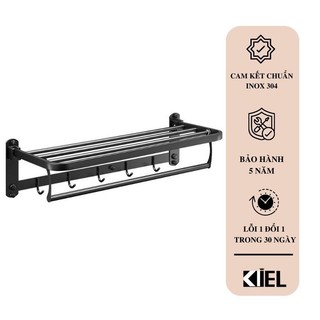 Gía treo khăn nhà tắm - vắt khăn giàn đa năng  SUS 304 mạ nano đen chính hãng bảo hành 24 tháng .