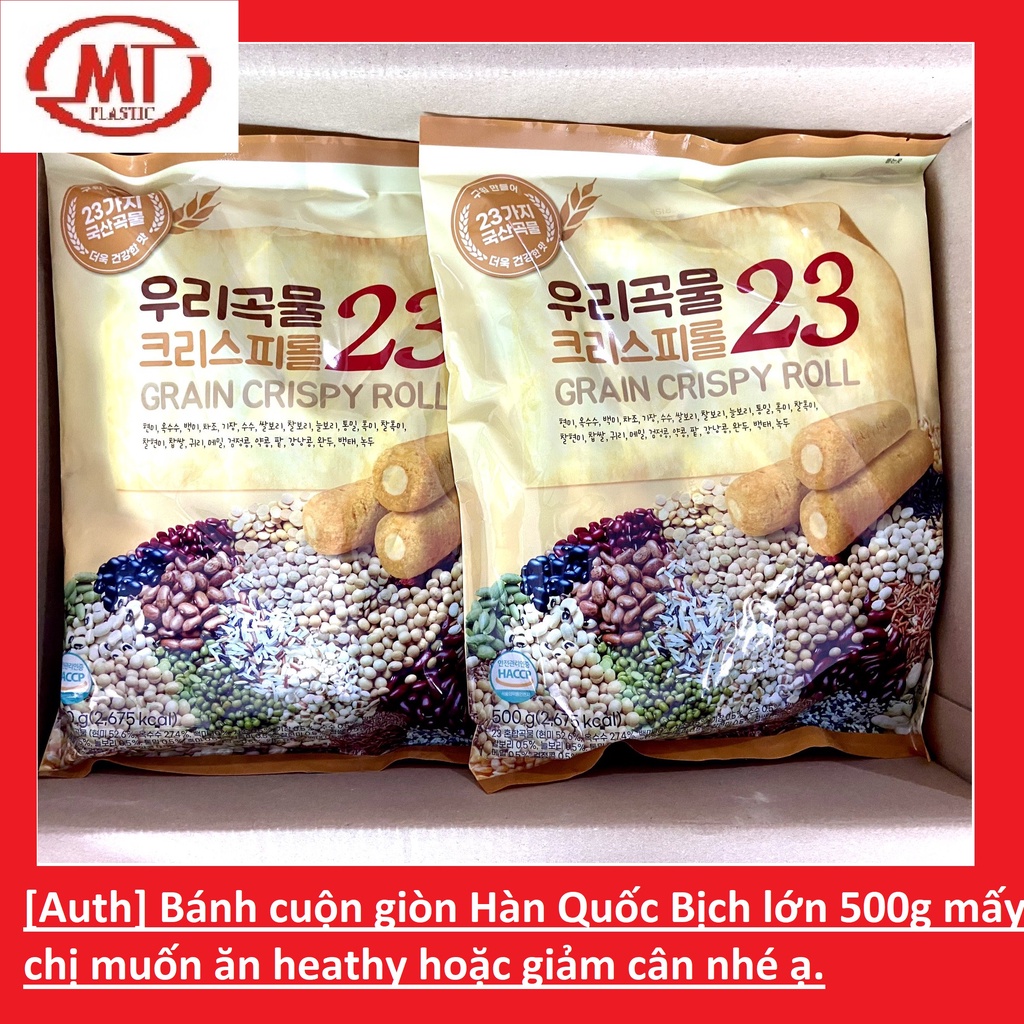 [xẢ HÀNG-Auth] Bánh cuộn giòn 23 vị ngũ cốc Hàn Quốc bịch lớn 500g date 7/2024