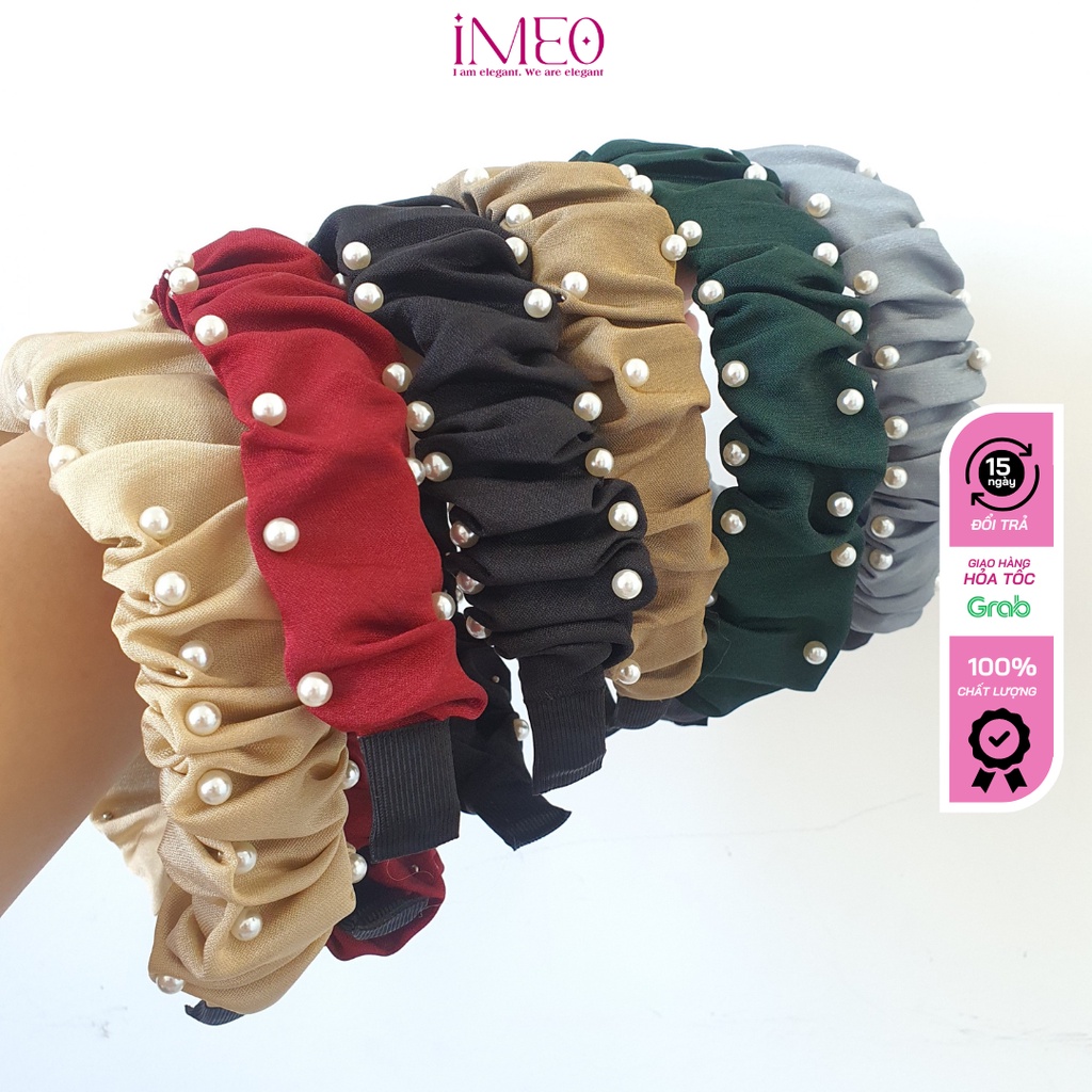 Cài tóc hình bím tóc cho nữ màu đỏ nhung đính hạt phong cách Hàn Quốc