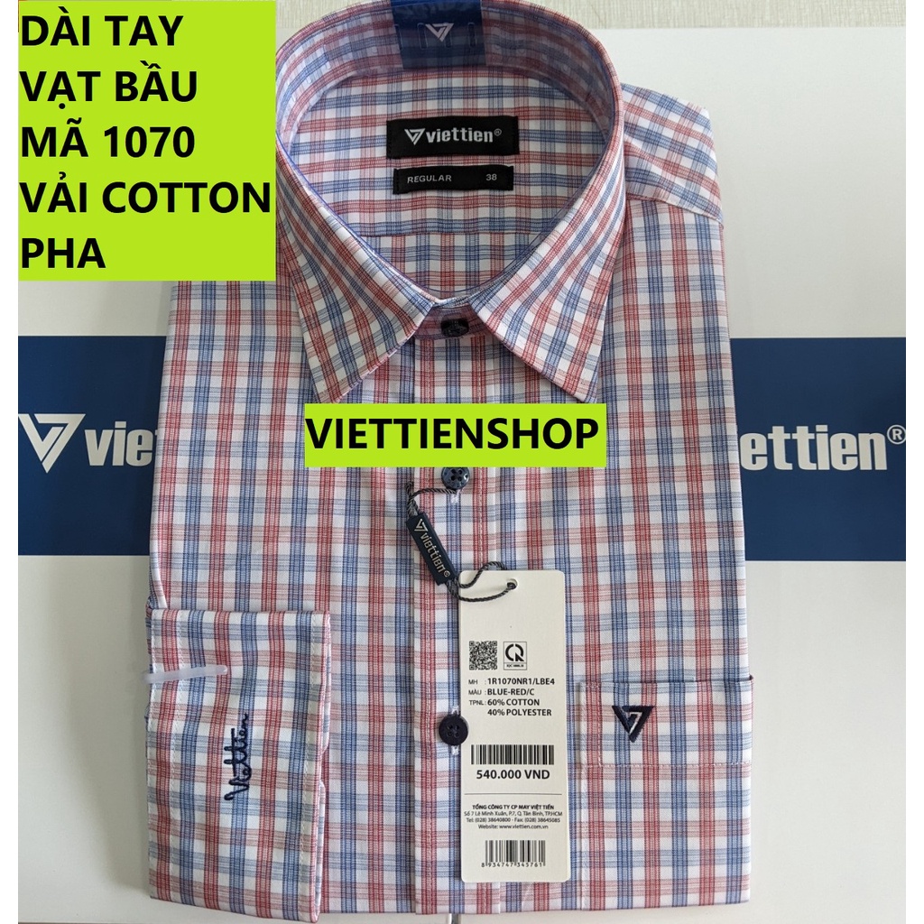 (1070 CRL) ÁO SƠ MI VIỆT TIẾN DÀI TAY CA RÔ