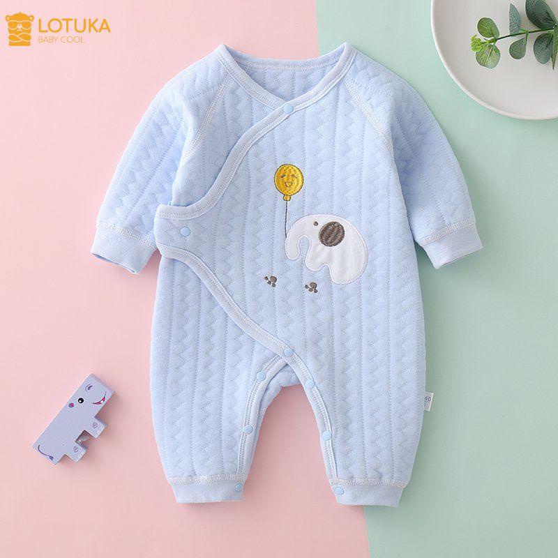 Body Dài Tay Trần Bông, Bodysuit Hàng Cao Cấp Ấm Áp Cho Bé Sơ Sinh Từ 0-6 Tháng Tuổi