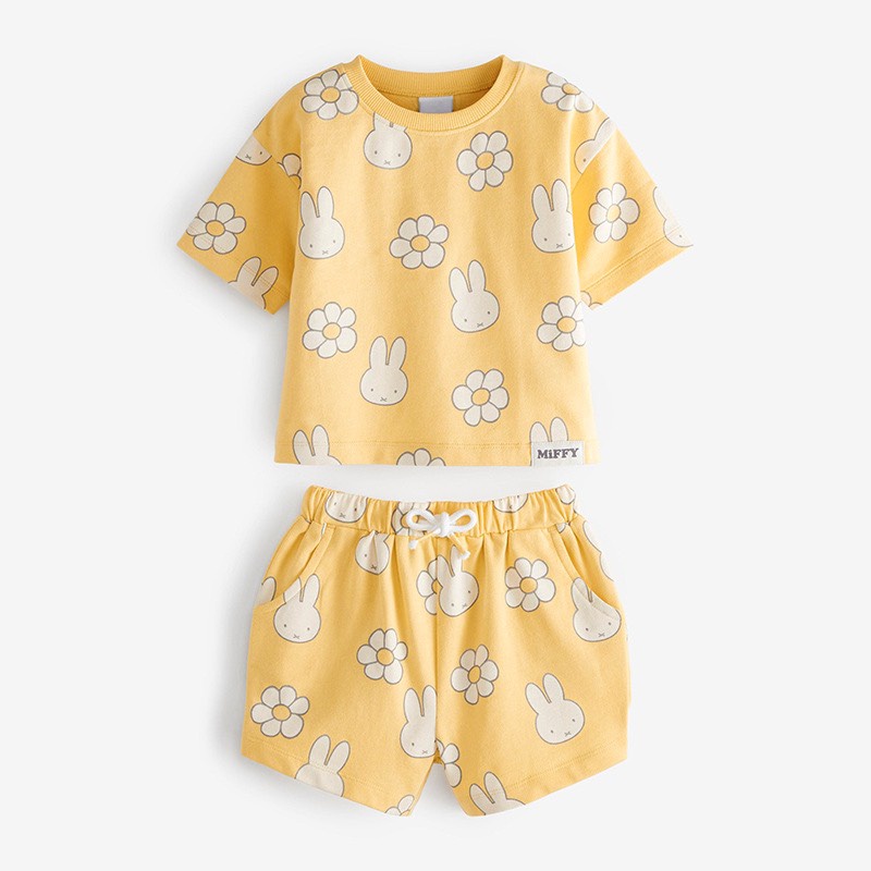 Bộ hè cotton Little Maven vàng hoa thỏ LM22004 cho bé gái 2-8 tuổi - Little Maven Official Store