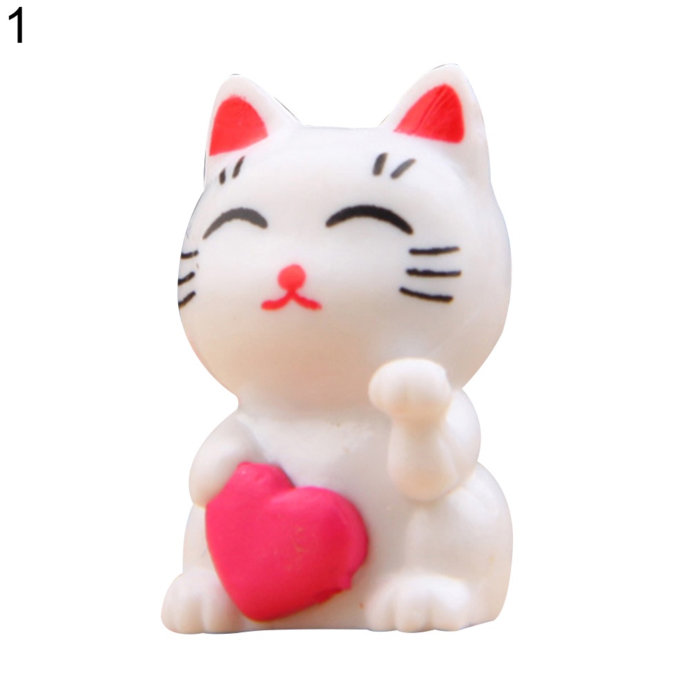 Mô Hình Mèo May Mắn Dễ Thương Trang Trí Tiểu Cảnh Sân Vườn