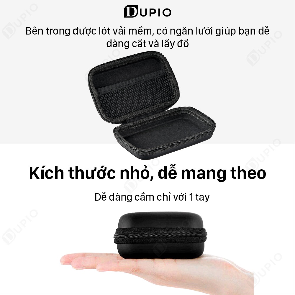 Hộp đựng cáp sạc tai nghe DUPIO HD03 ngăn chứa rộng rãi đa năng thuận tiện