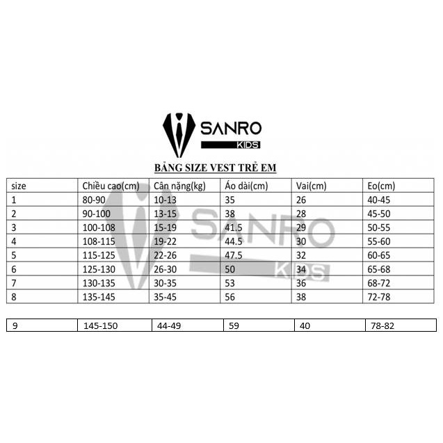 Bộ vest bé trai SANRO KIDS màu nâu kẻ ô vuông cao cấp