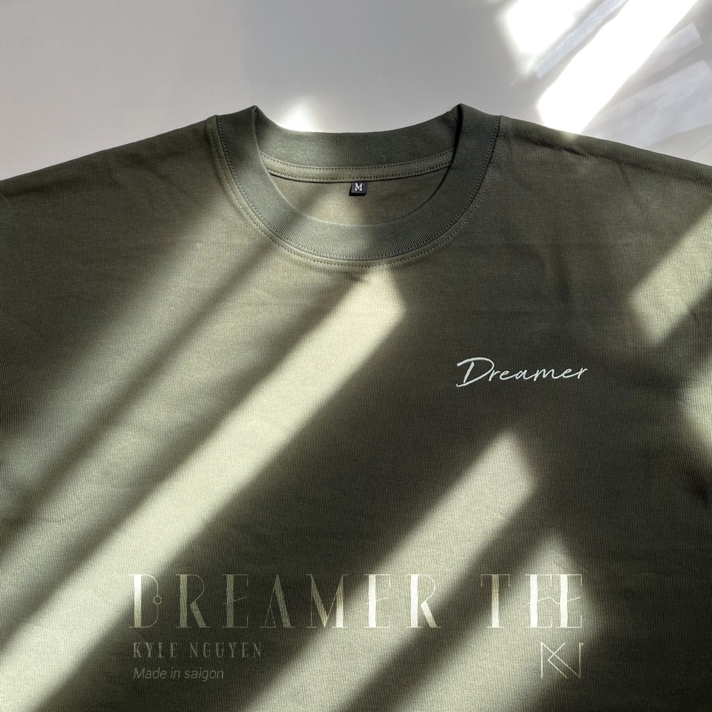 ÁO THUN COTTON OVERSIZE_ XANH RÊU & KEM _ DREAMER TEE’s KN