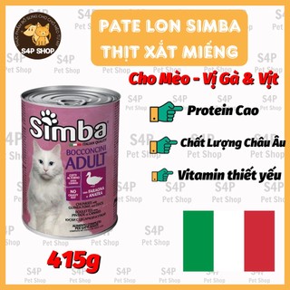 Pate simba dạng thịt nướng vị gà sao & vịt - ý - 415g