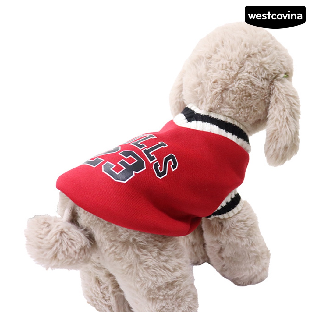 [COD]♘Áo Nỉ Mềm Mại Cổ Chữ V Thoải Mái In Họa Tiết Chữ Thời Trang Mùa Đông Cho Thú Cưng