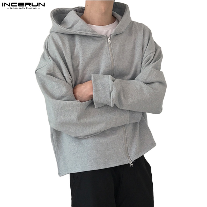 Áo khoác INCERUN tay dài màu sắc thời trang cho nam