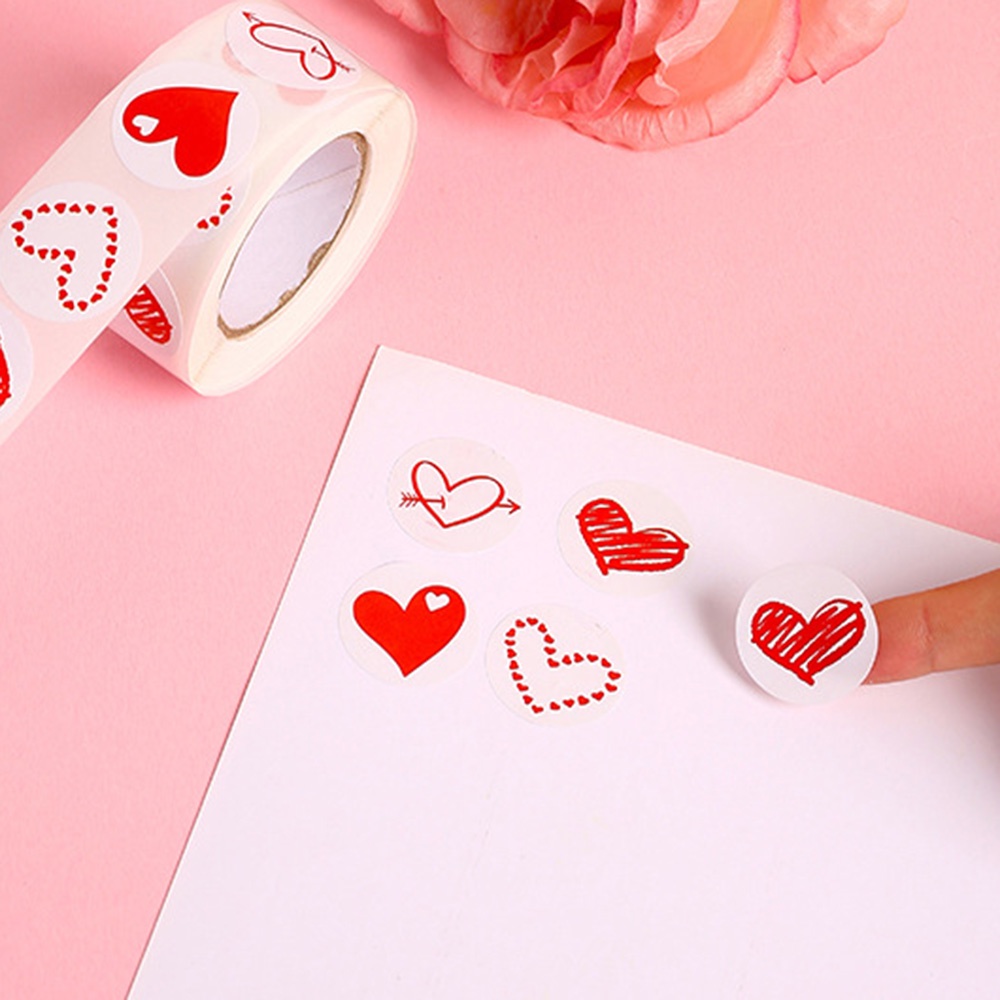 Cuộn Sticker Tự Dính Trang Trí Quà Tặng Valentine