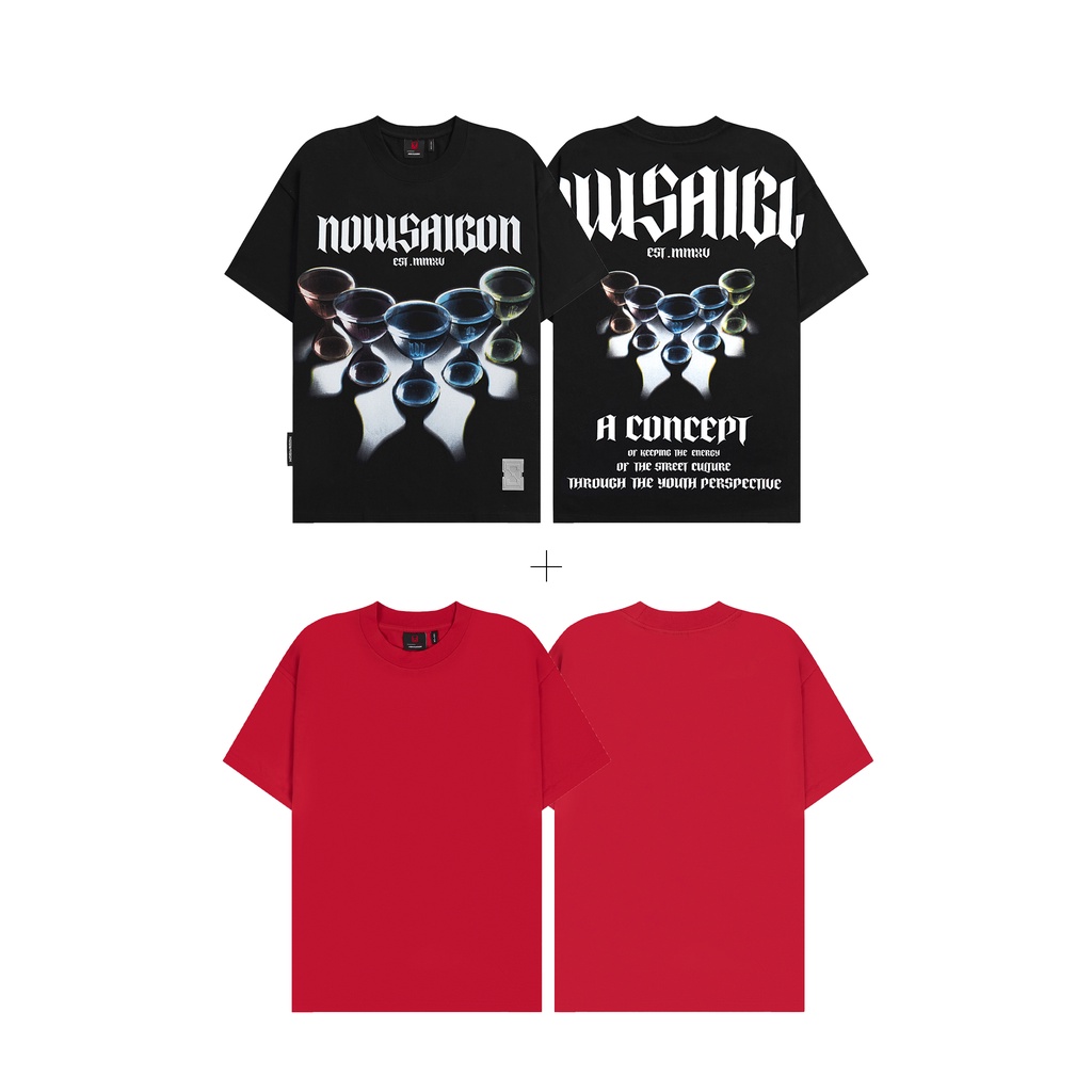 COMBO Áo thun NEEDS OF WISDOM Cups Tee & Blank Tee