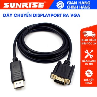 Displayport to VGA, Dây cáp chuyên đổi tín hiều từ DP sang VGA Đường truyền ổn định, chất lượng tốt hình ảnh sắc nét
