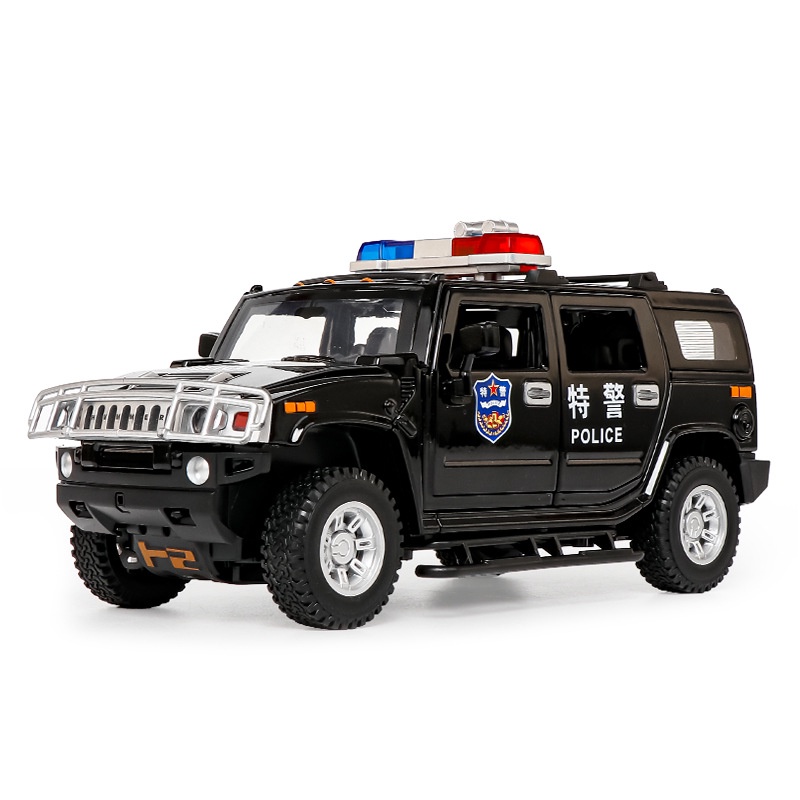 Mô Hình Xe Cảnh Sát Hummer H2 Có Đèn Và Âm Thanh Bằng Hợp Kim Tỉ Lệ 1: 24