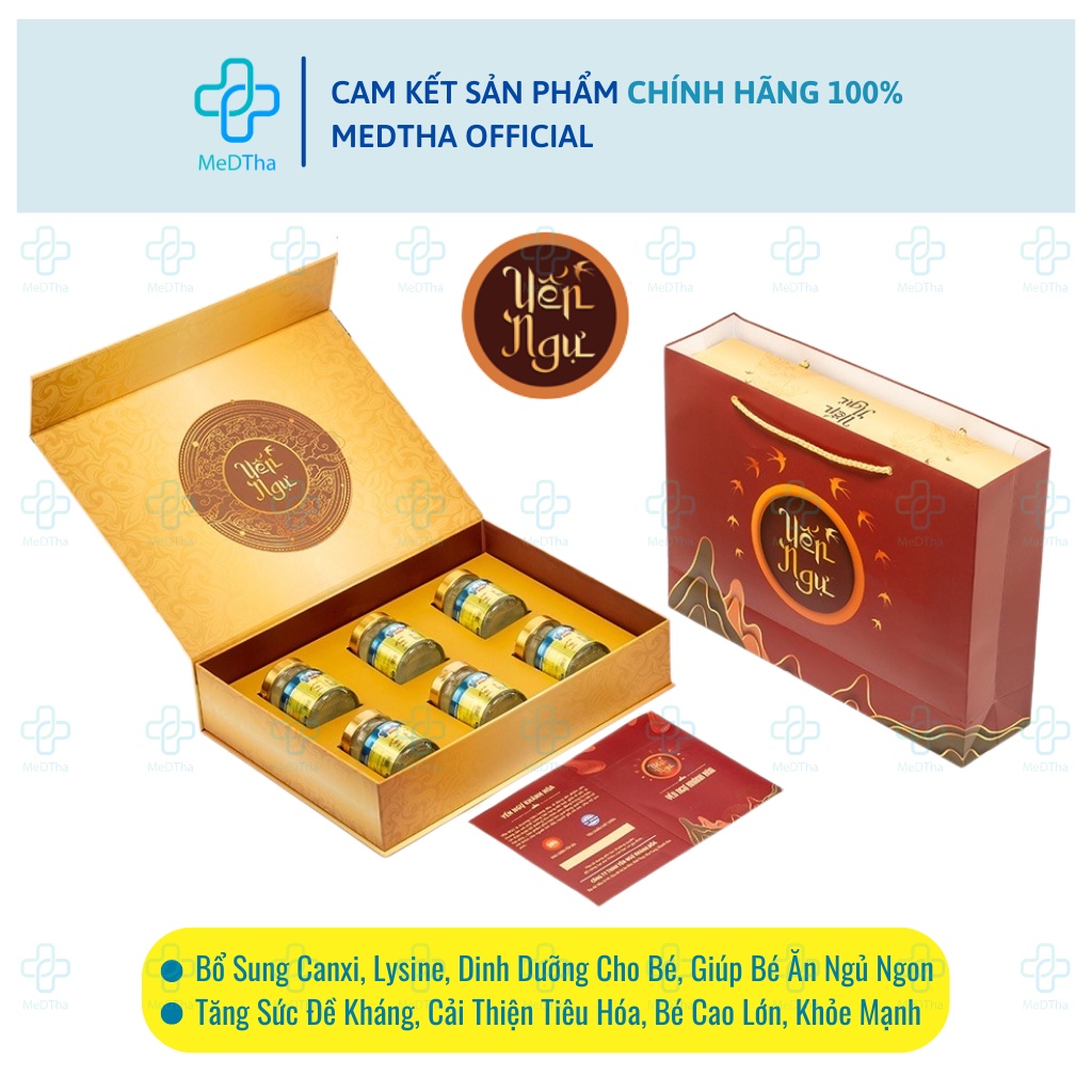 Set 6 Lọ Yến Chưng Cho Bé (Yến Ngự Kids) - Bổ Sung Canxi, Lysine, Dinh Dưỡng Cho Bé, Tăng Sức Đề Kháng (Hộp 6 Lọ 70ml)