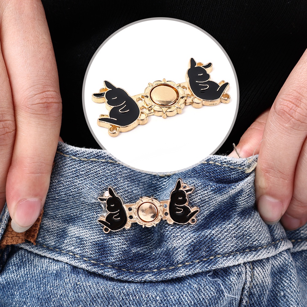 Kẹp Thắt Lưng Quần Jean / Váy Jean Họa Tiết Hoa Hoạt Hình Có Thể Điều Chỉnh