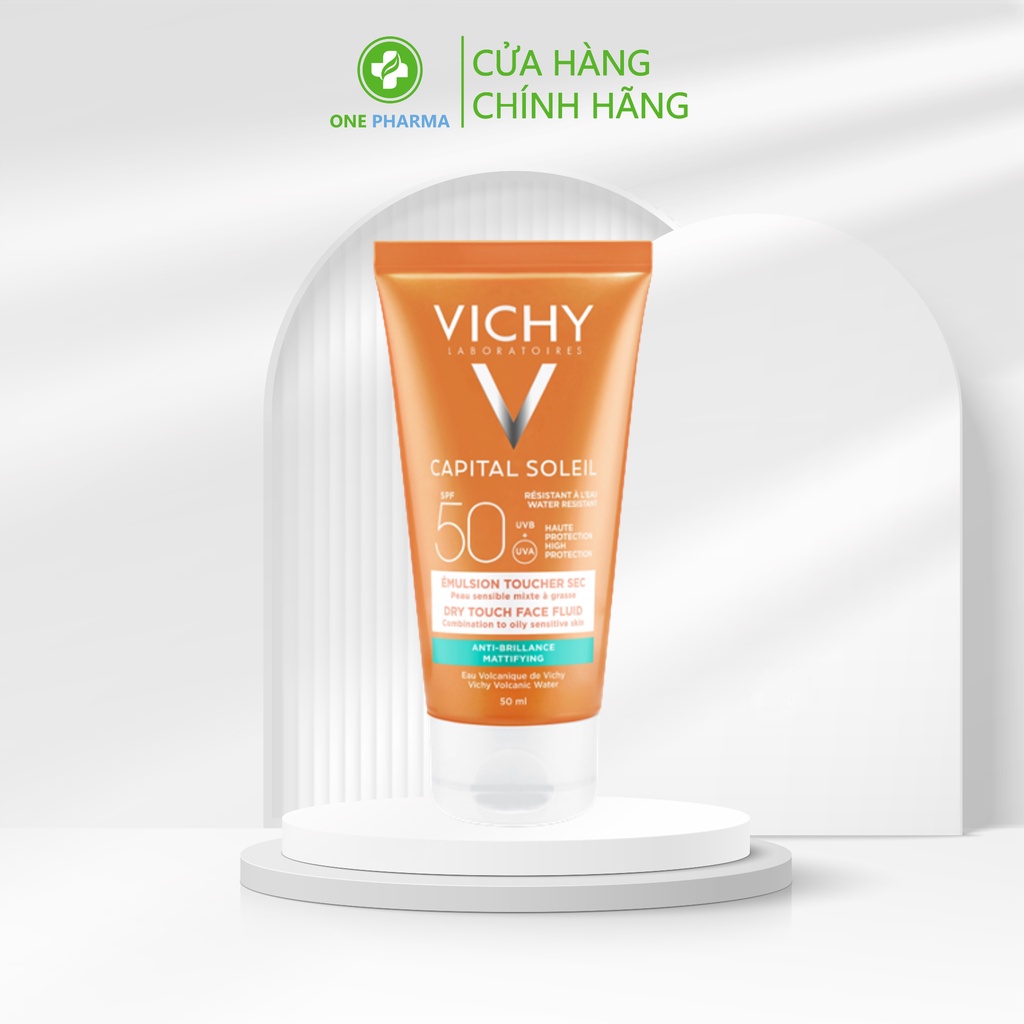 Kem Chống Nắng Không Gây Nhờn Rít Không Màu Capital Idéal Soleil Mattifying Dry Touch Face Fluid Vichy 50ML