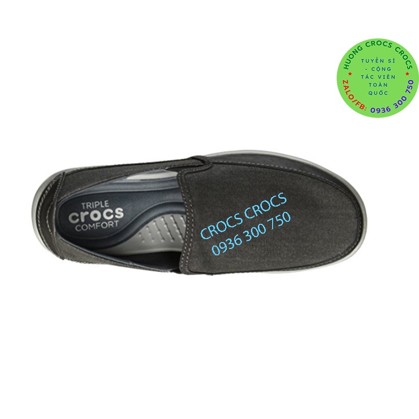 GIÀY LƯỜI CROCS VẢI THÔ SANTA CRUZ DELUXE CHO NAM MÀU ĐEN
