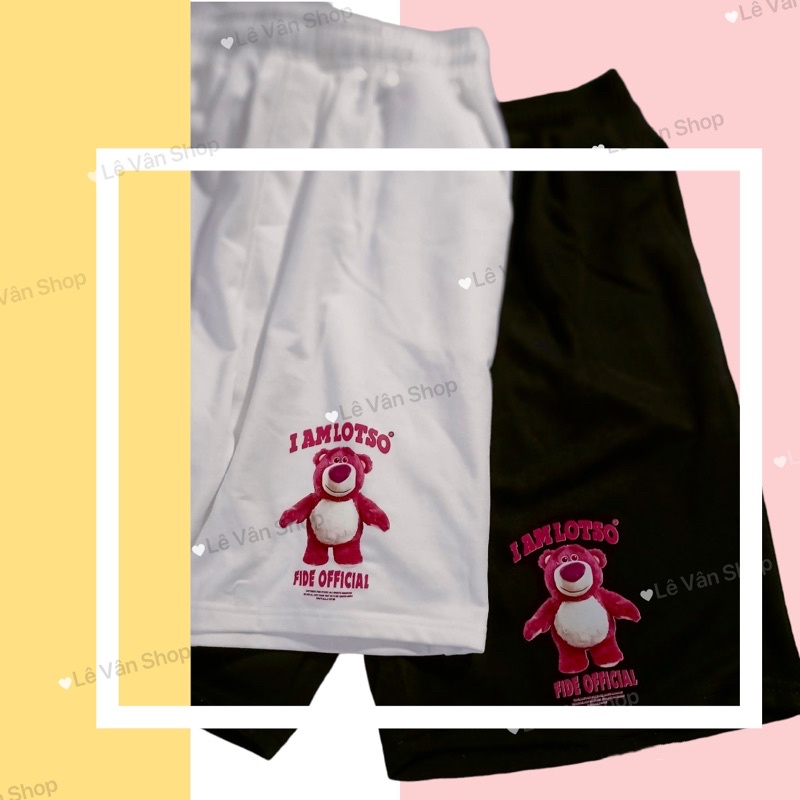 Quần short gấu dâu, có nhận in theo yêu cầu