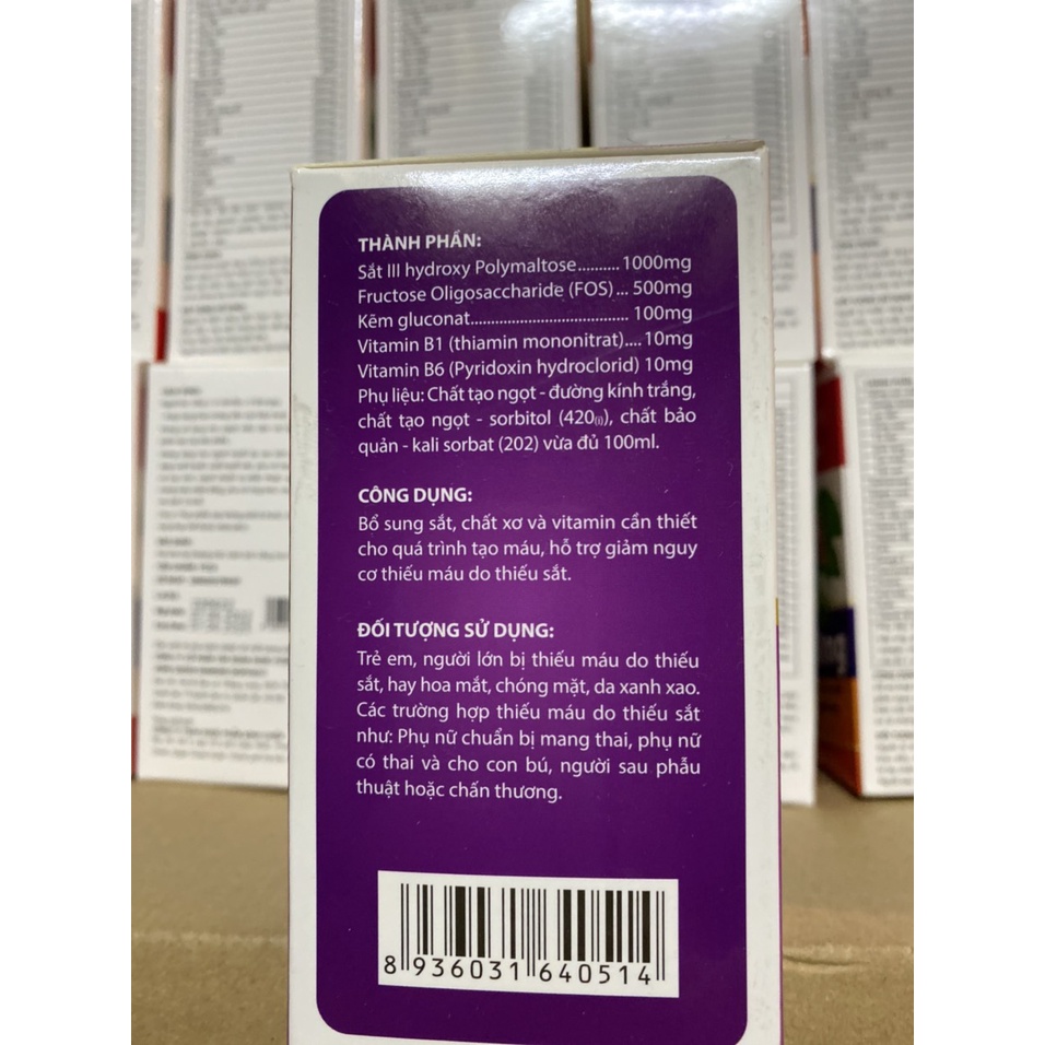 FE Korepluss Sắt III -Siro bổ máu- Dùng cho người bị thiếu máu do thiếu sắt, phụ nữ mang thai và cho con bú - Hộp 20 ống