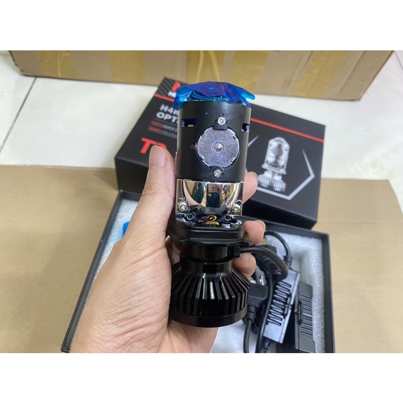 Đèn Bi cầu T3 chân H4 có trợ pha và màn chập, ánh sáng đẹp công suất 55w