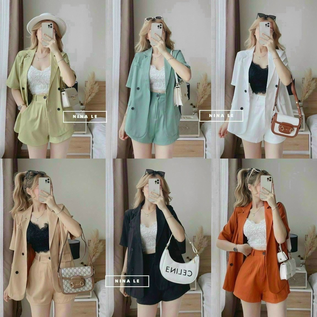 Sét bộ đồ nữ áo for nhiều màu cực xinh kèm quần tôn dáng cá tính trẻ trung dễ thương khi dạo phố đi chơi