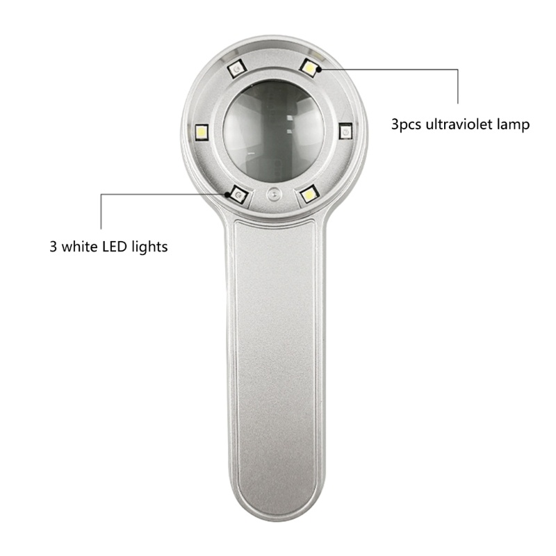 Kính Lúp Cầm Tay Phóng Đại 10x Có Đèn LED UV Chuyên Dụng Đọc Sách