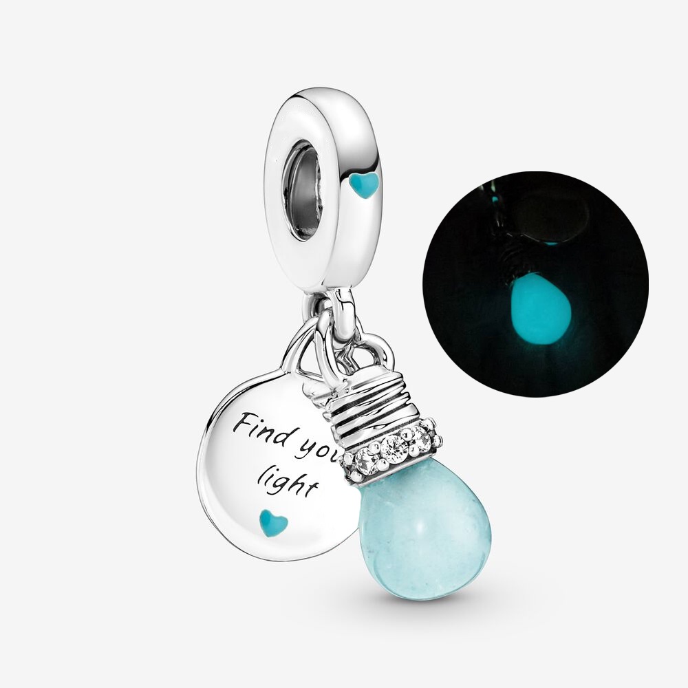 Khuyên Tai Pandora Mạ Bạc Đính Hạt Dạ Quang