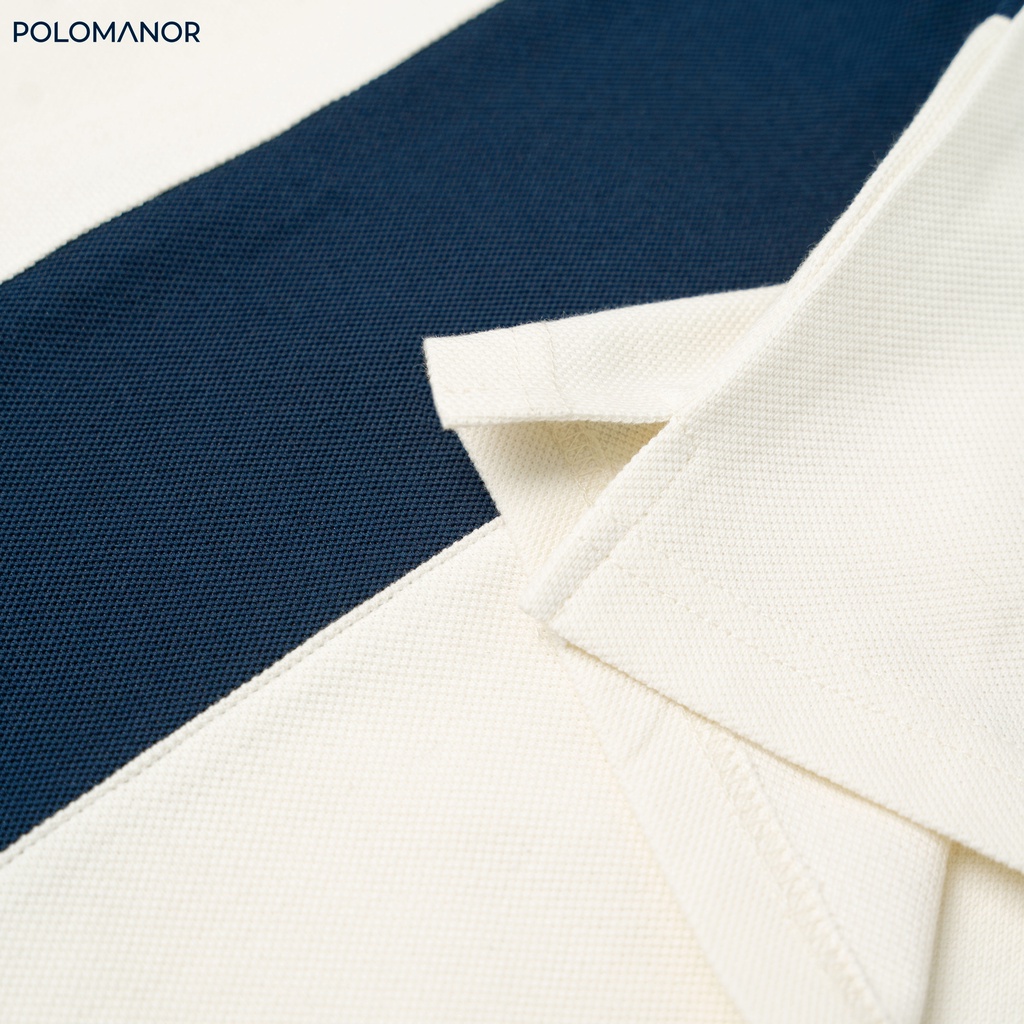 Áo Polo nam phối RENT vải cá sấu cotton UNI, nam tính, thanh lịch, sang trọng - POLOMANOR