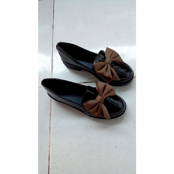 Giày oxford nữ thắt nơ chất da bóng dễ phối đồ BB-0201