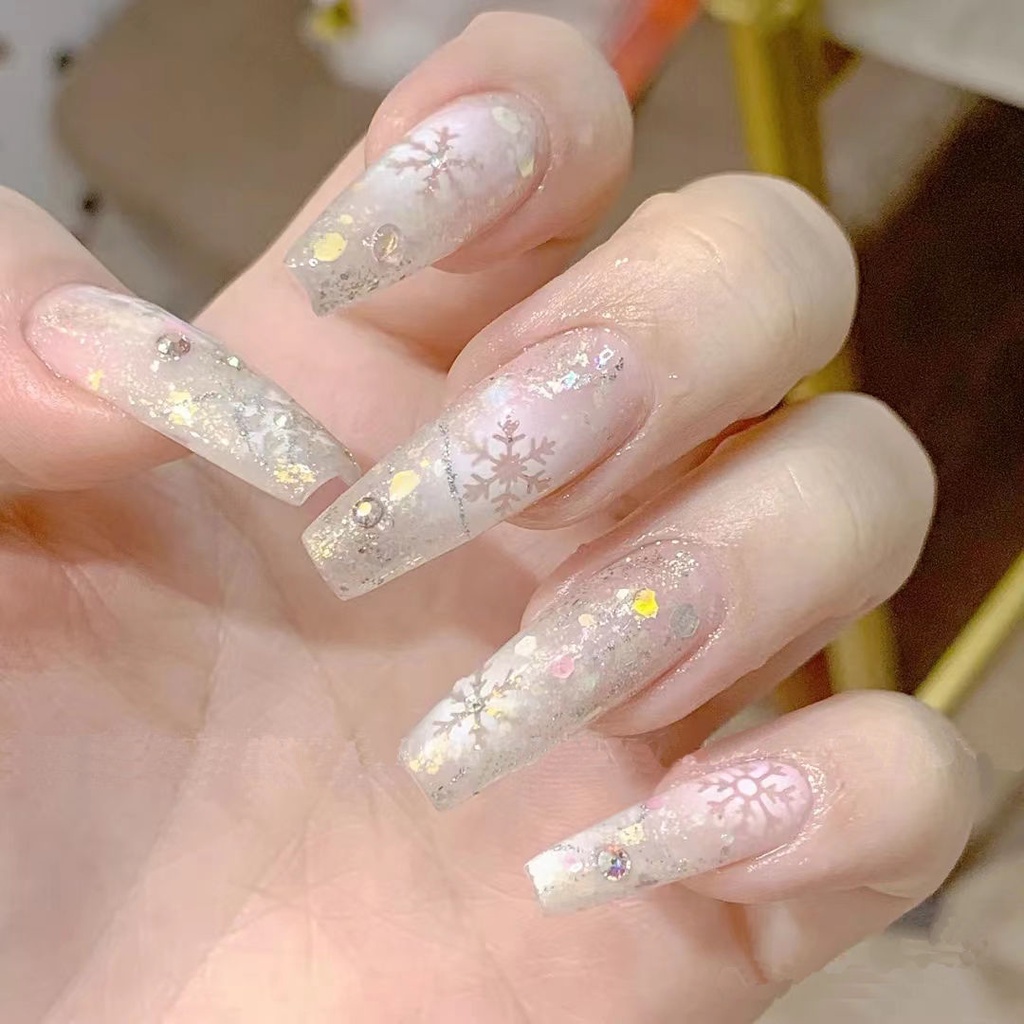 Sticker dán móng nghệ thuật STZPRONAIL họa tiết hoa tuyết và bướm độc đáo