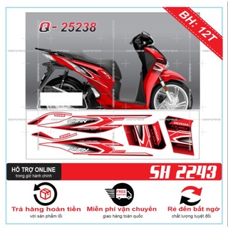 TEM RỜI SH 2019 DÁN XE ĐỎ - BI DECAL