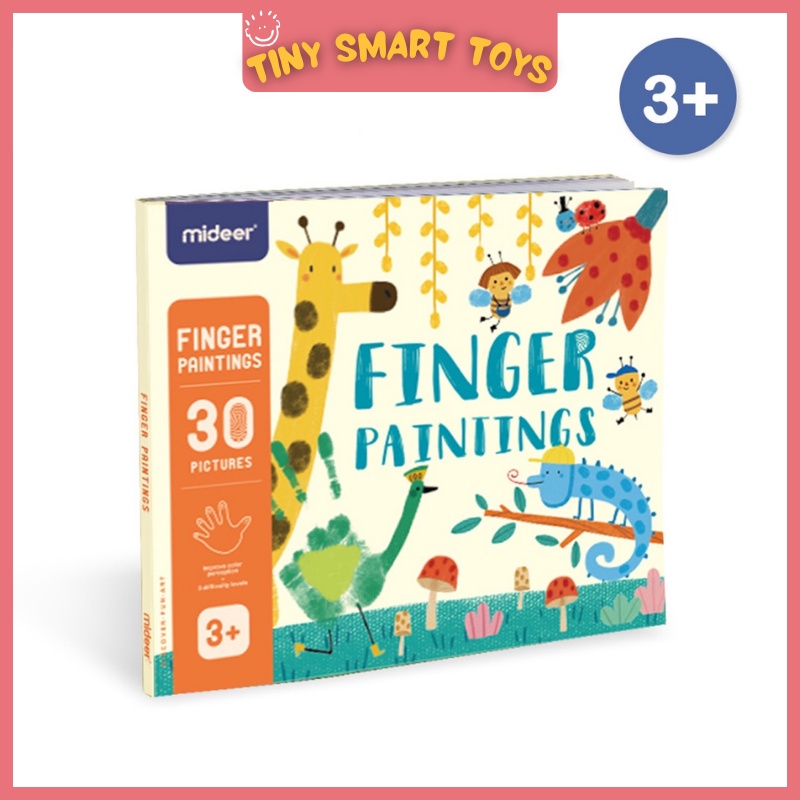 Tập Tô Màu, Sổ Vẽ Bằng Tay 30 Hình Ảnh Chính Hãng Mideer Finger Paint Paintings Book - TinySmartToys