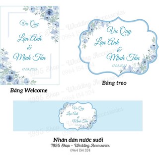 Combo Bảng treo + Bảng cổng (tặng 24 nhãn nước suối theo tone )